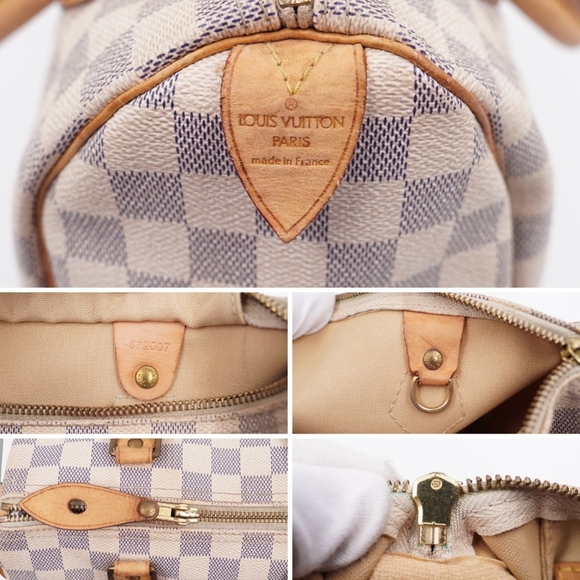 CA02 💚 Louis Vuitton Damier Azur Speedy 25 Handbag - Picture 10 of 15